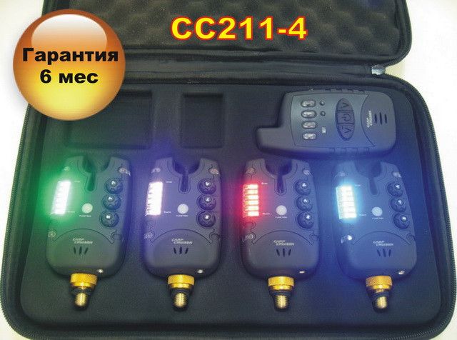 Набір сигналізаторів покльовки CarpCruiser FA211-4 (4+1) з бездротовим радіо пейджером FA211-4 фото