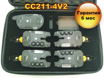 Carp Cruiser СС211-4V2 Набір коропових сигналізаторів покльовки (4+1) пейджер з 2-х стороннім зв'язком та системою анти злодій СС211-4V2 фото