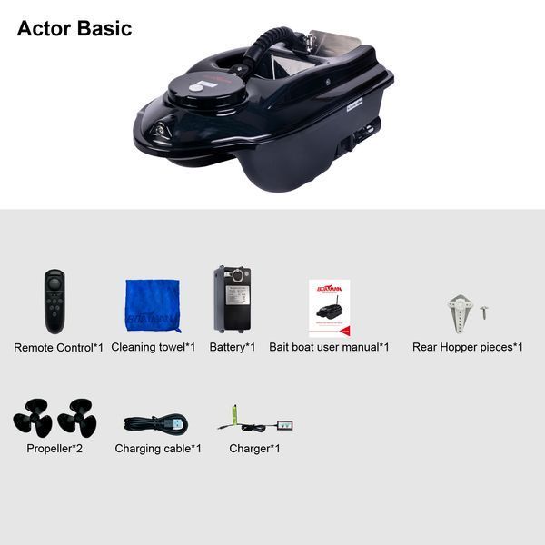 Карповый кораблик для рыбалки Boatman Actor 8A для завоза прикормки, наживки 2 бункера Actor 8A фото