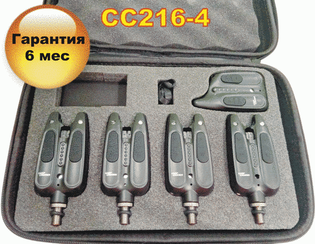 Набір сигналізаторів Поклейки Carp Cruiser FA216-4 (4+1) з бездротовим радіо пейджером FA216-4 фото