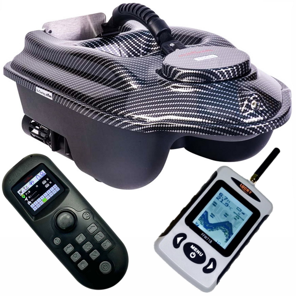Boatman Actor CARBON 10A-GPS-F7 прикормочний кораблик з GPS навігацією, автопілотом монохромним ехолотом для риболовлі 